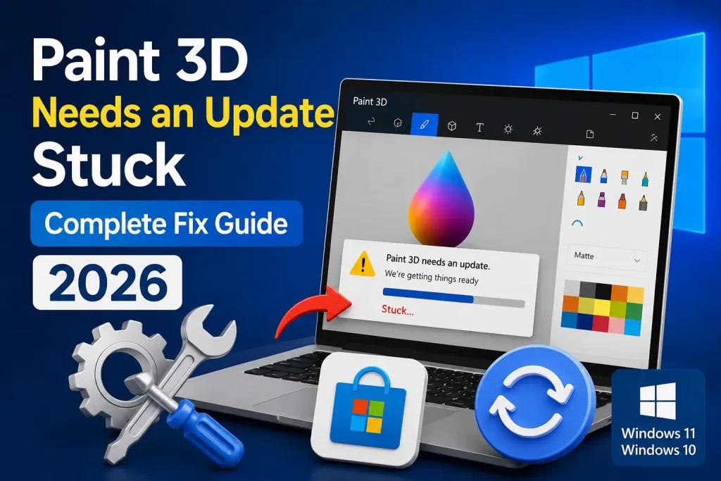 Paint 3D Needs an Update Stuck